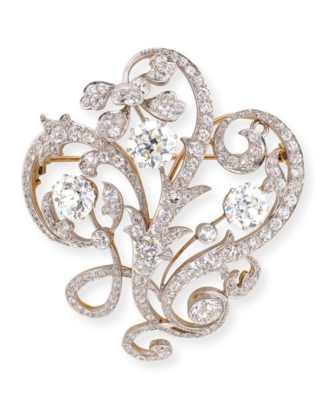 European-Cut Diamond Brooch/Pendant